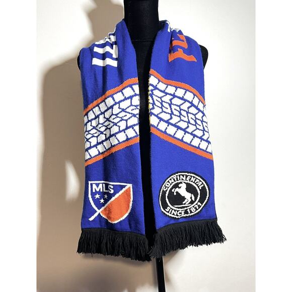 FC Cincinnati FCC EUC Lion Crest Knit Scarf Orange Blue MLS Soccer Continental - Picture 1 of 9
